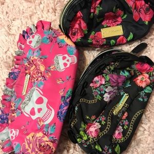 Betsy Johnson cosmetic bags- bundle of 3